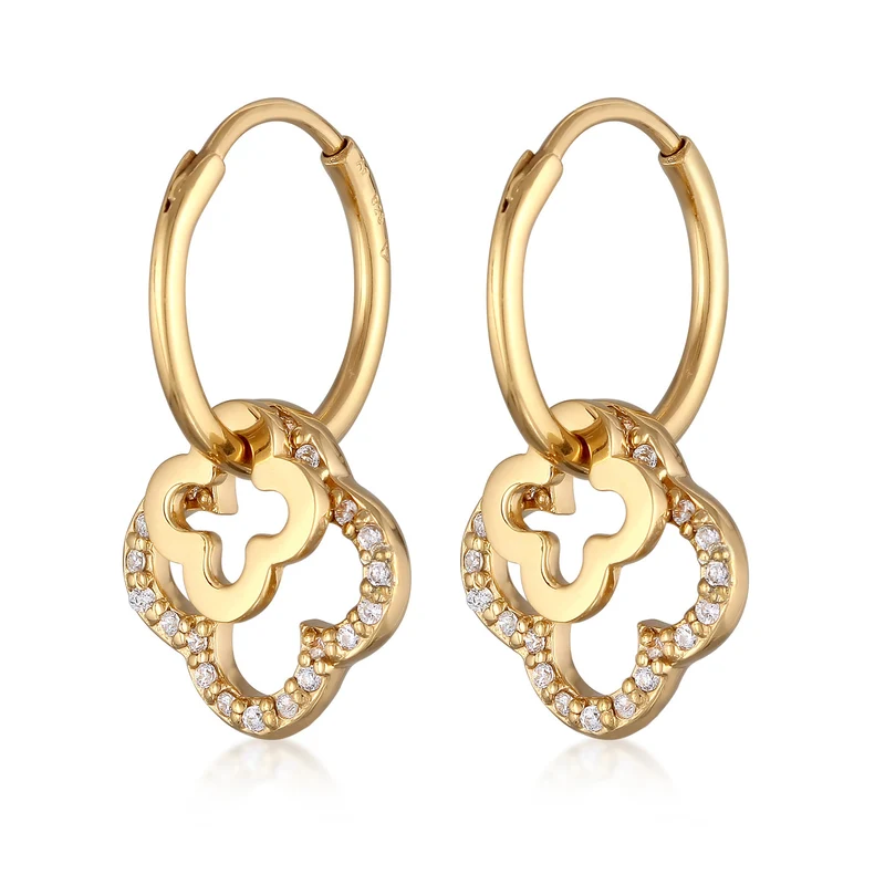 Clover Set Halskette & Creolen Schmuck Set