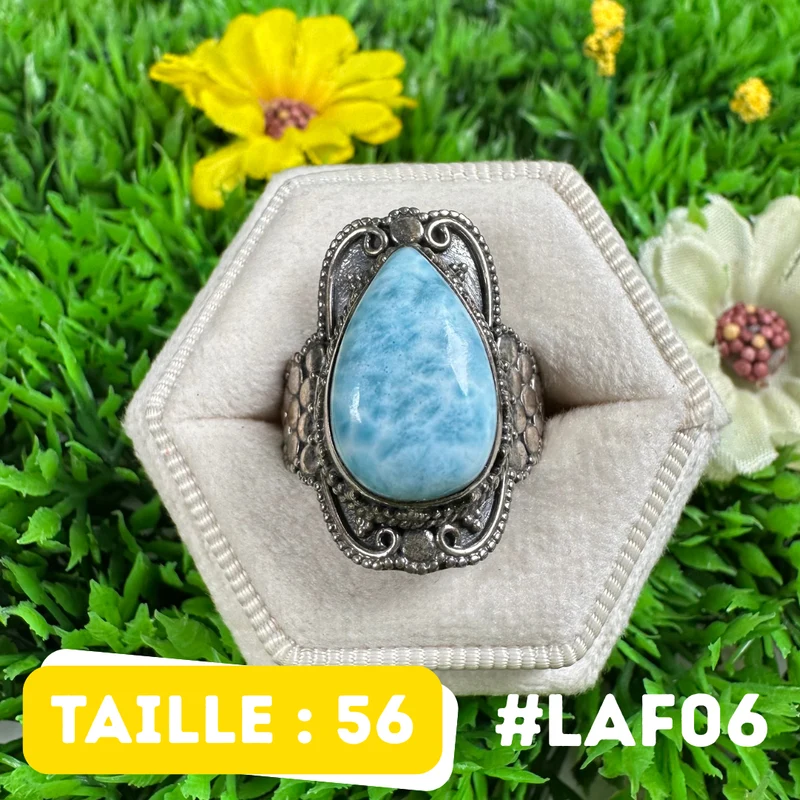 Larimar-Ring aus 925er Sterlingsilber #LAF06