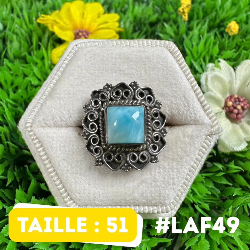 Larimar-Ring aus 925er Sterlingsilber #LAF49