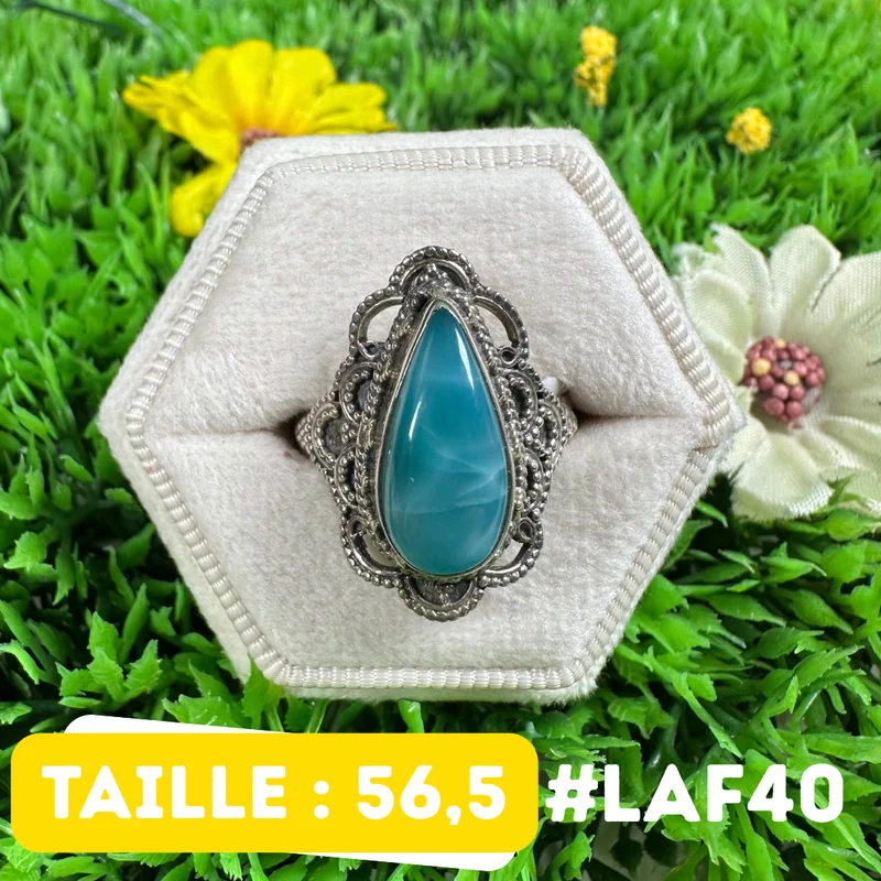 Larimar-Ring aus 925er Sterlingsilber #LAF40