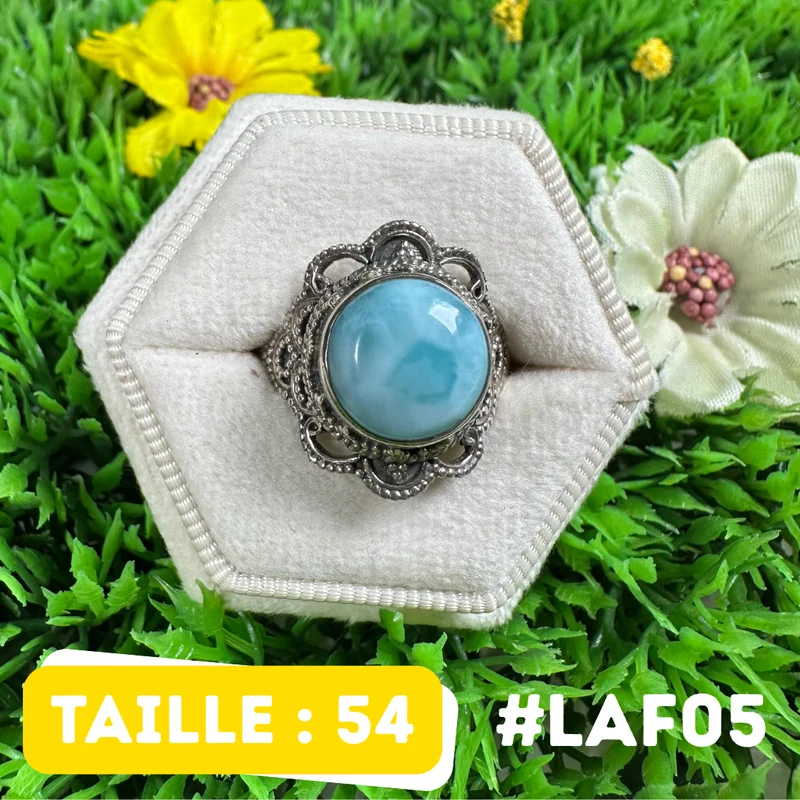 Larimar-Ring aus 925er Sterlingsilber #LAF05