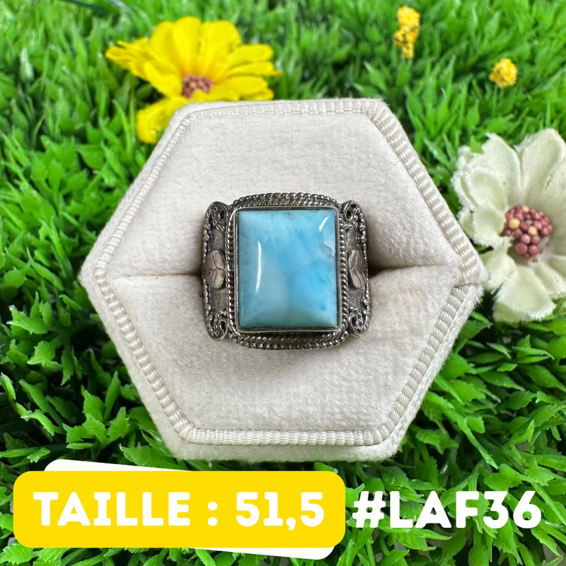 Larimar-Ring aus 925er Sterlingsilber #LAF36