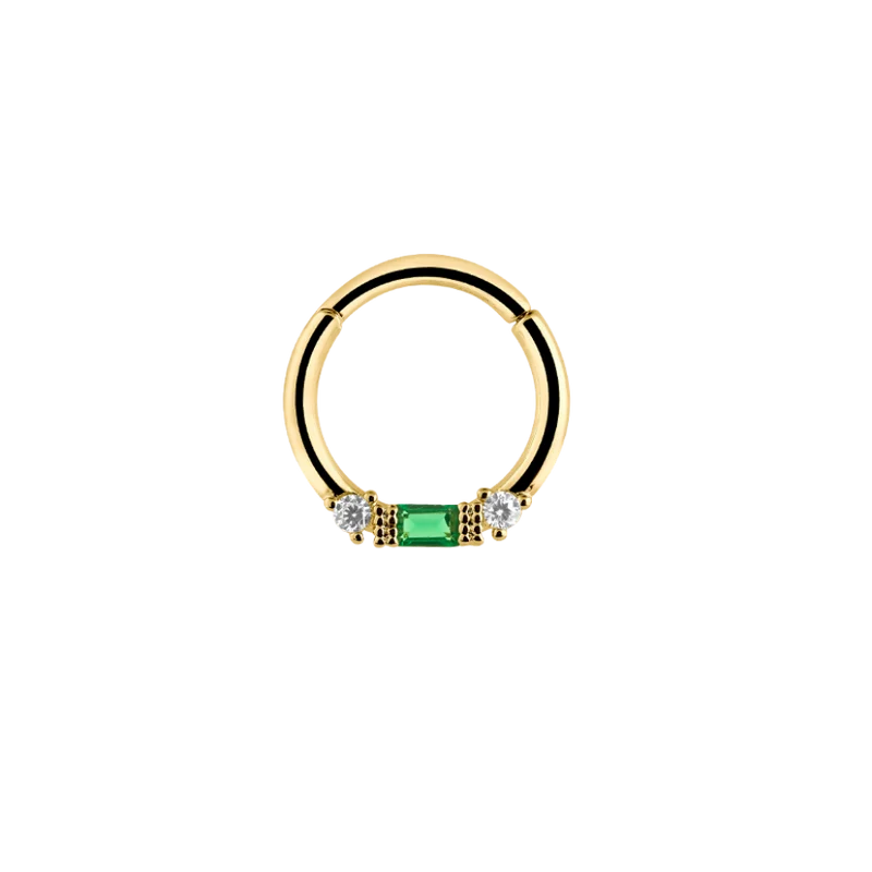 Limitless Emerald Clicker Piercing Gold
