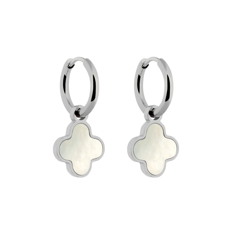 Perlmutt Lucky Leaf Ohrringe 14K Vergoldet