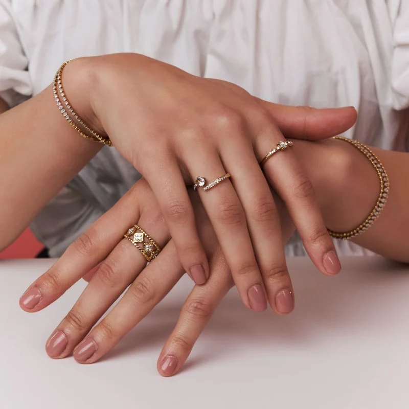 Timeless Pave Ring 14K Vergoldet