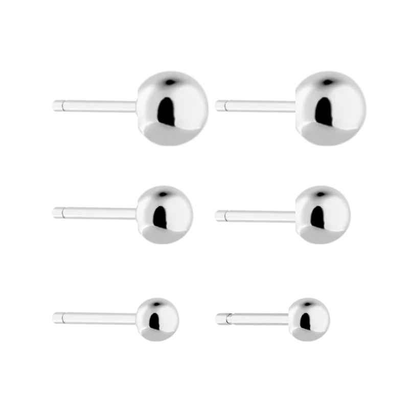 Simple Ball Ohrstecker Set 18K Vergoldet