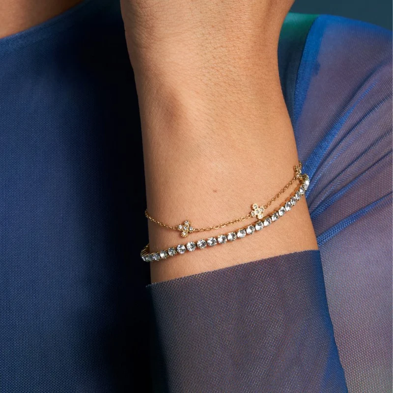 Pave Flower Armband 14K Vergoldet