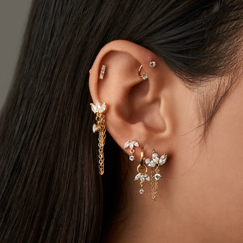 Limitless Sky Lotus Ohrstecker 14K Vergoldet