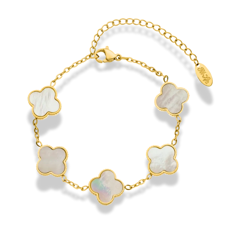 Perlmutt Lucky Leaf Abbaddon Armband 14k Vergoldet