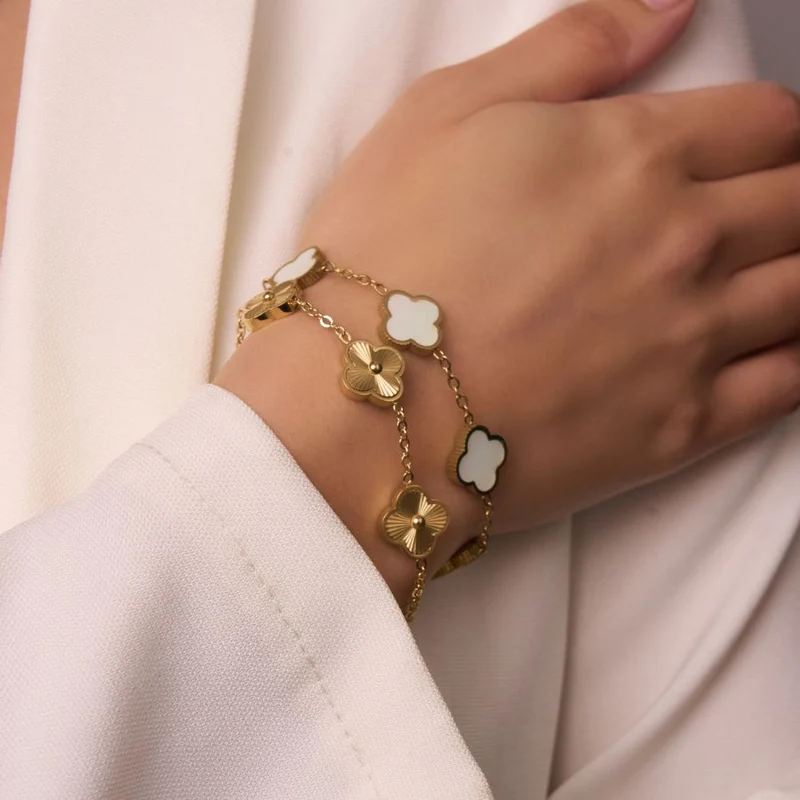 Golden Lucky Leaf Abbaddon Armband 14K Vergoldet