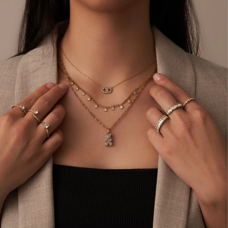 Deluxe Pave Kette 14K Vergoldet