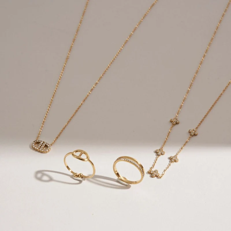 Deluxe Pave Kette 14K Vergoldet