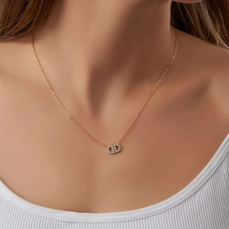 Deluxe Pave Kette 14K Vergoldet