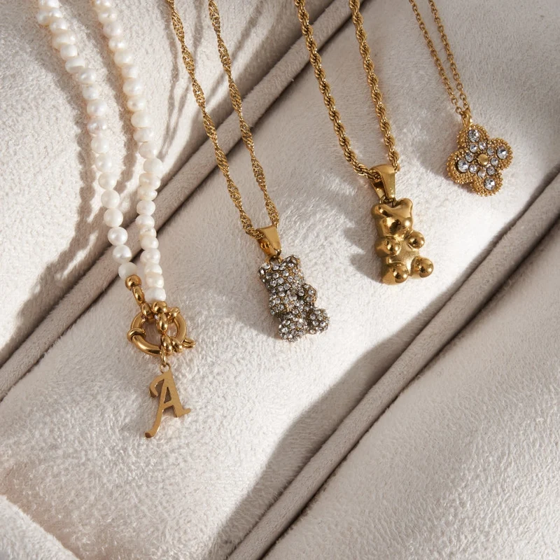 Initial Pearl Kette 14K Vergoldet