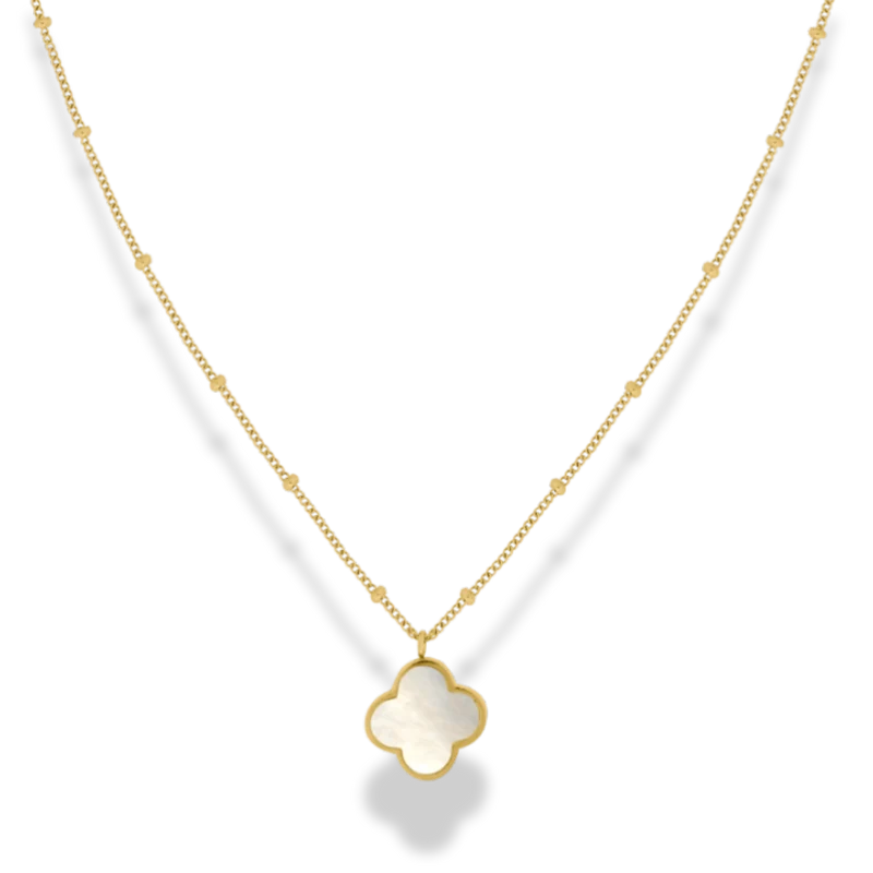 Perlmutt Lucky Leaf Kette 14K Vergoldet