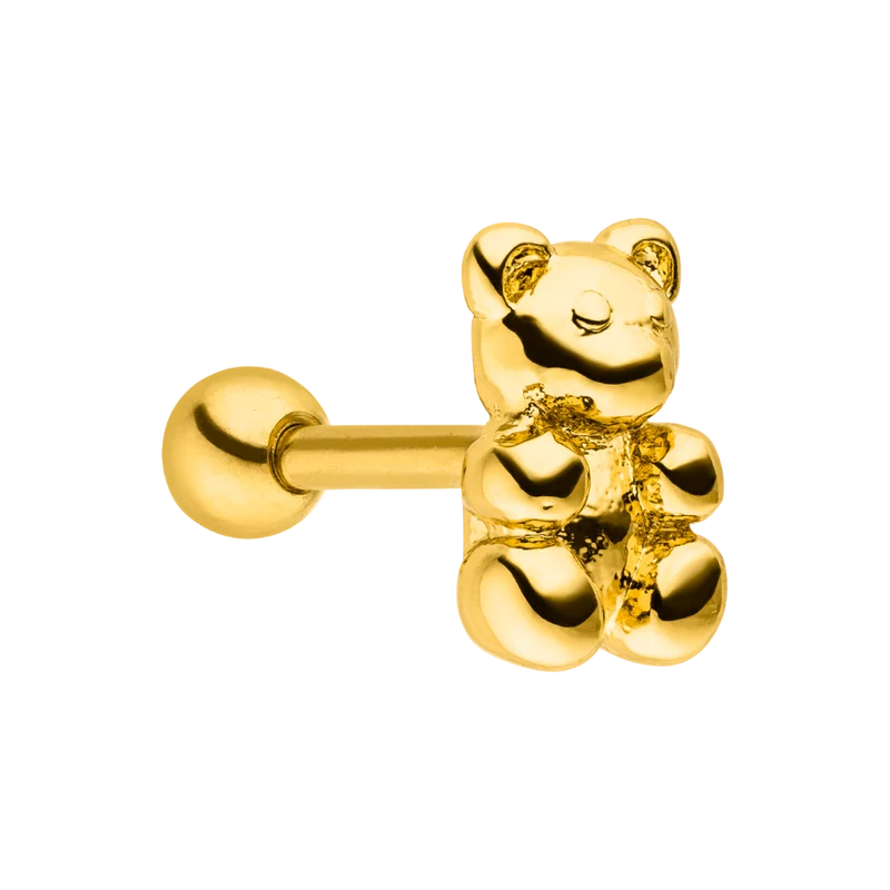 Mesmerizing Bear Ohr Piercing 18K Vergoldet