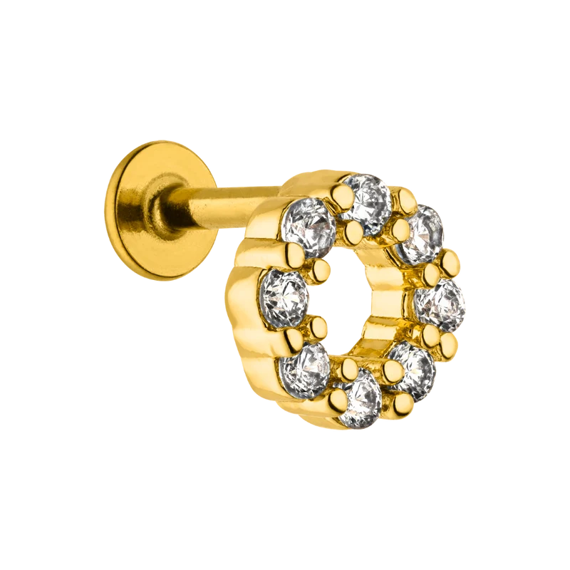 Karma Labret Piercing 18K Vergoldet