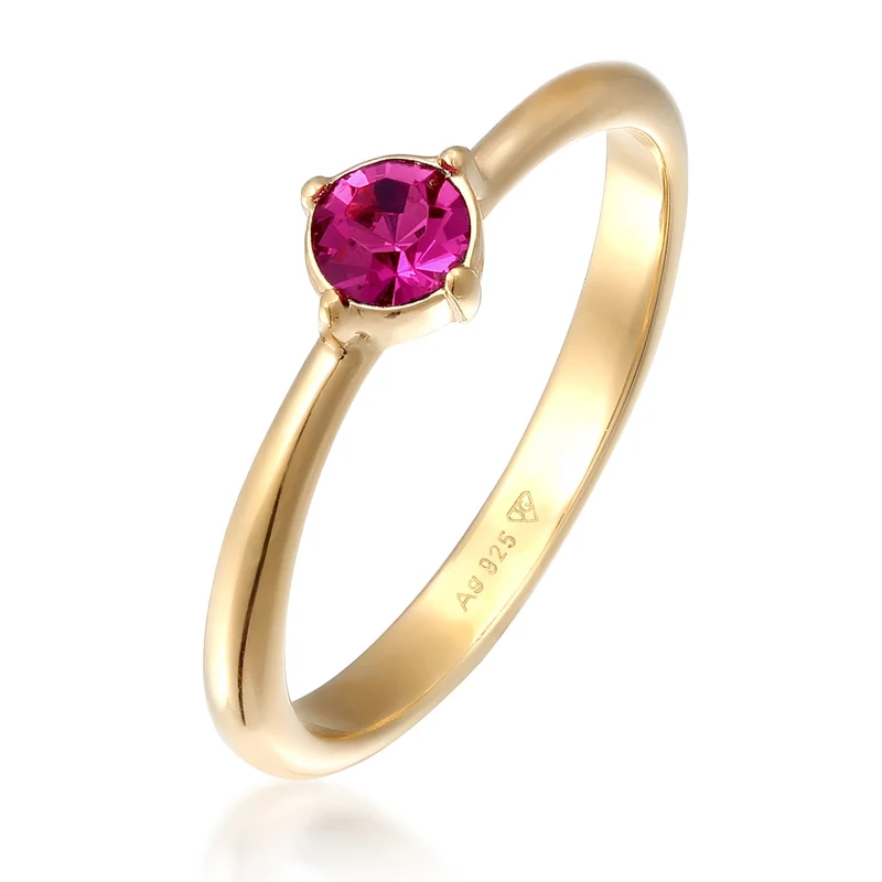 Solitär-Ring | Kristall (Rot-Rosa)