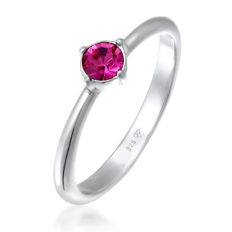 Solitär-Ring | Kristall (Rot-Rosa)