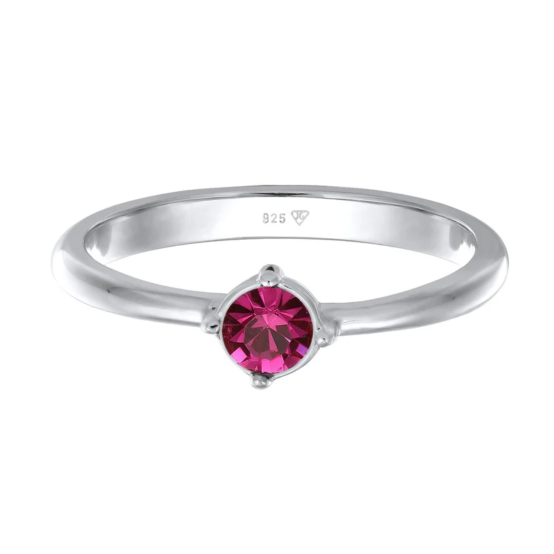Solitär-Ring | Kristall (Rot-Rosa)