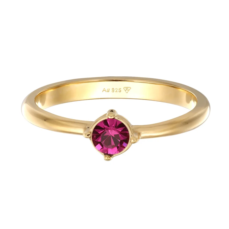 Solitär-Ring | Kristall (Rot-Rosa)