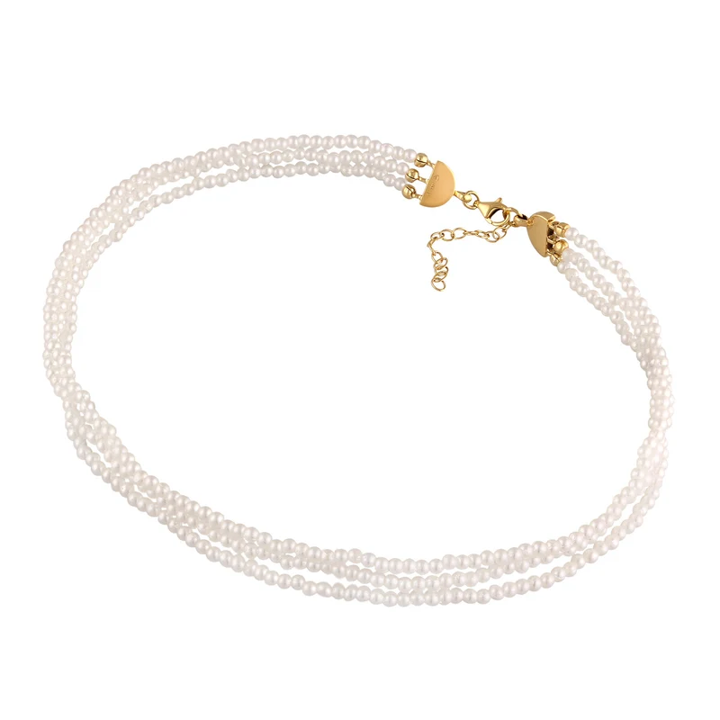 Choker Trend 3-lagig | Synth. Perlen