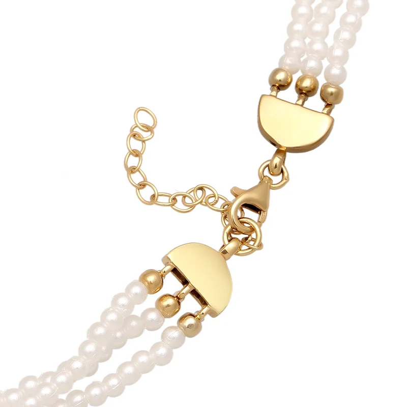 Choker Trend 3-lagig | Synth. Perlen