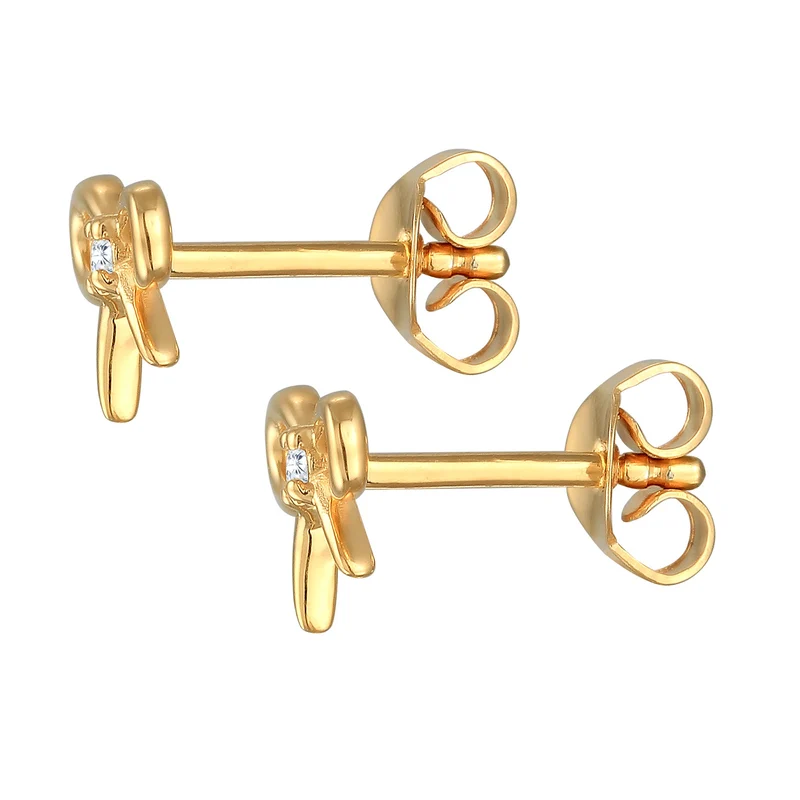 Ohrstecker Schleife | Zirkonia (Weiß)