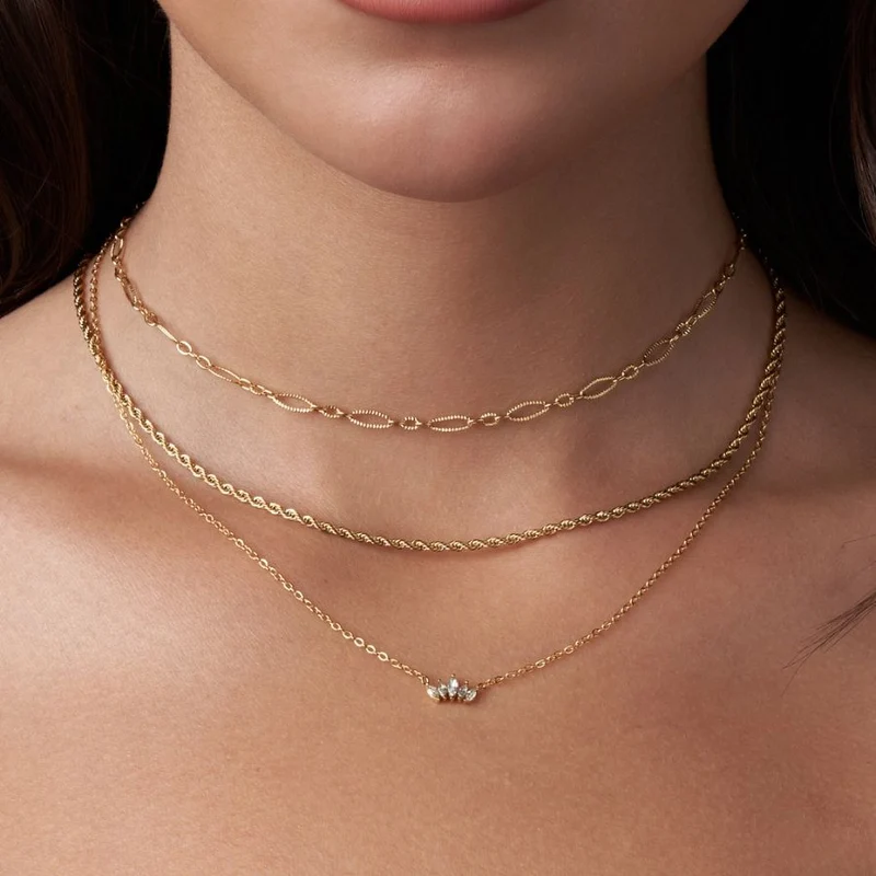 Calm Aura Charm Kette 14K Vergoldet