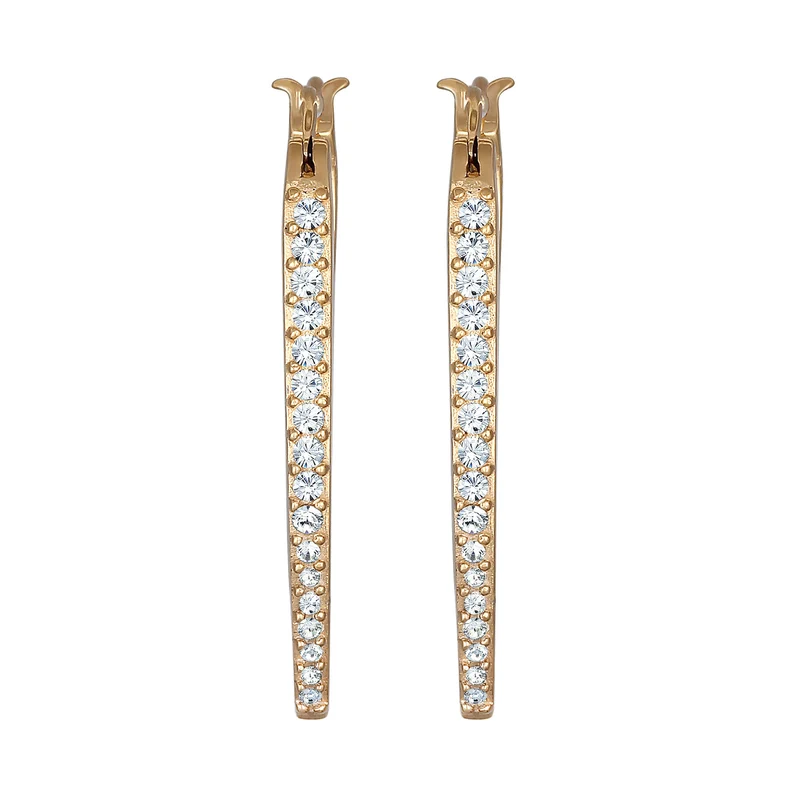 Creolen Oval Funkelnd | Mit Kristallen von Swarovski® (Weiß)