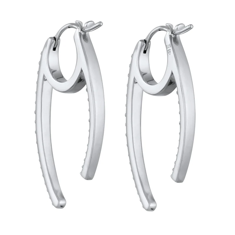 Creolen Oval Funkelnd | Mit Kristallen von Swarovski® (Weiß)