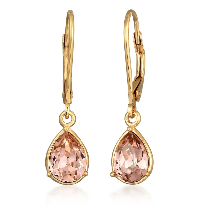 Ohrhänger Tropfen | Mit Kristallen von Swarovski® (Rosa)