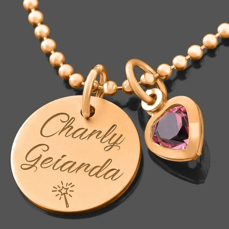 NAMENSKETTE MÄDCHEN ROSÉGOLD HERZ SCHMUCK KINDERSCHMUCK ONLINE
