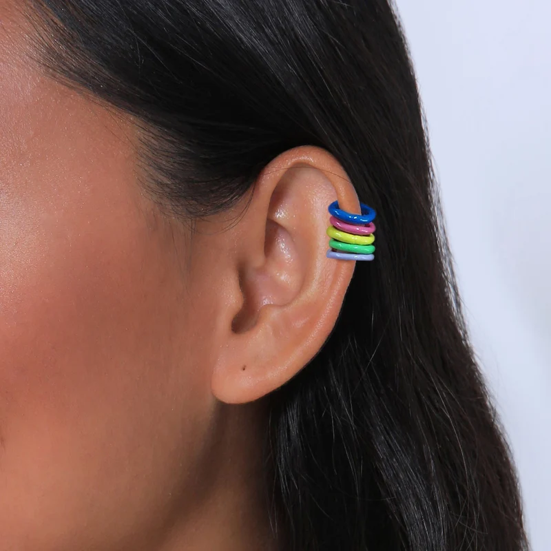 Earcuff 5er Set | Emaille (bunt)