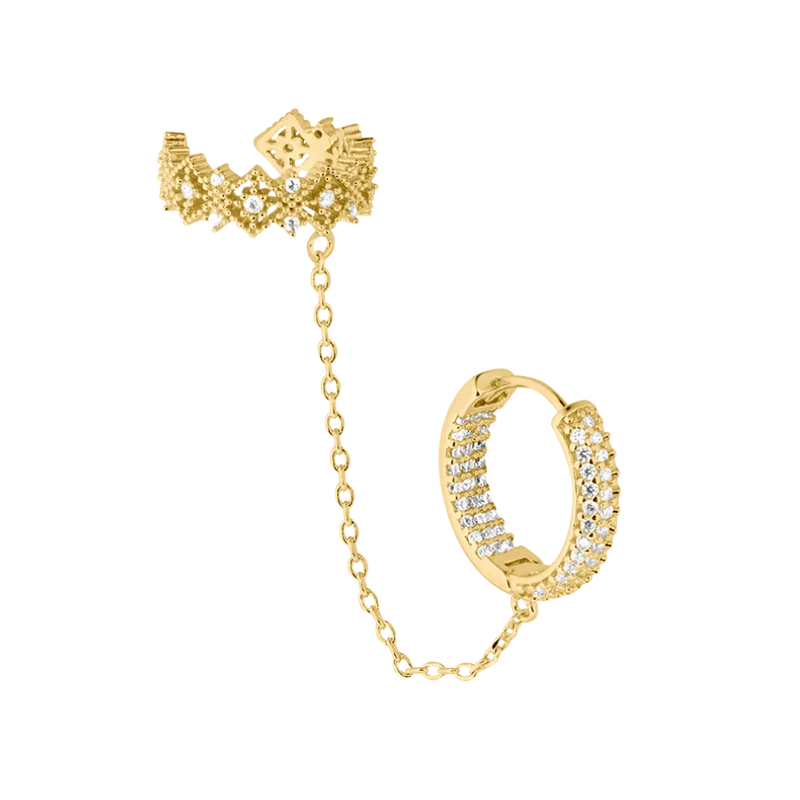 Abbaddon Bold Pave Earcuff Huggie