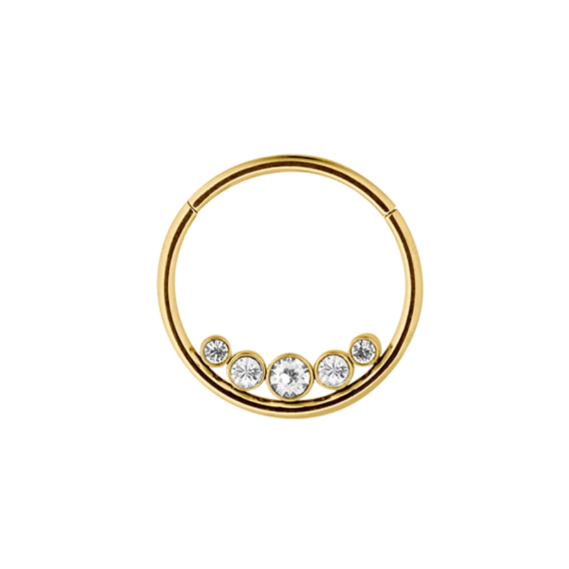 Five Crystal Simple Clicker Piercing