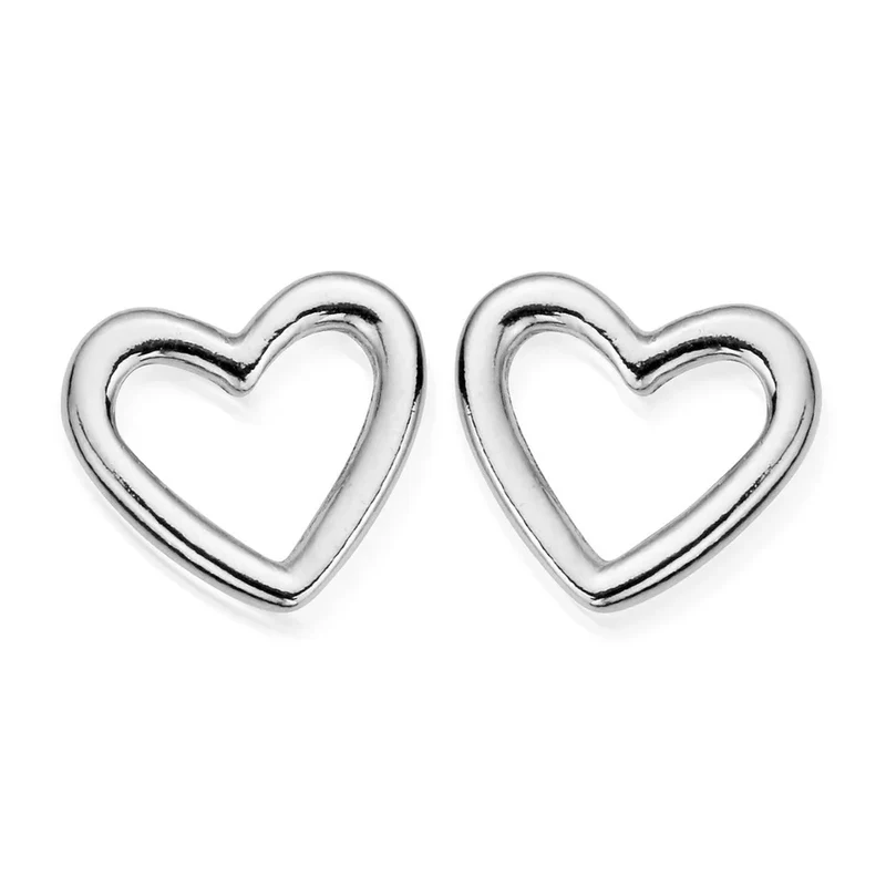 Open Heart Stud Earrings
