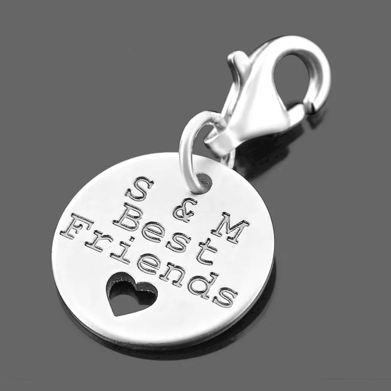 CHARM BEST FRIENDS SILBER CHARMS GRAVUR ANHÄNGER 925 SILBER PERSONALISIERT