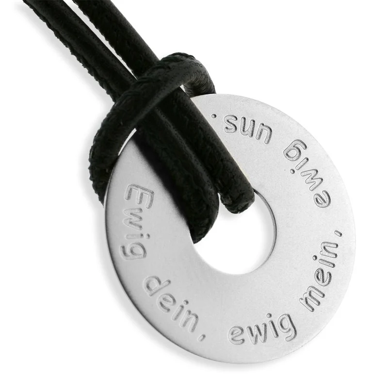 LEDERKETTE HERREN NAMENSANHÄNGER GRAVUR HALSKETTE MÄNNER GESCHENK MANN