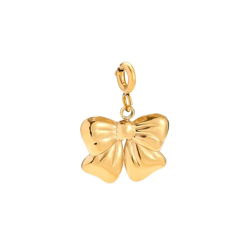 Tiny Charm Chunky Bow | Gold