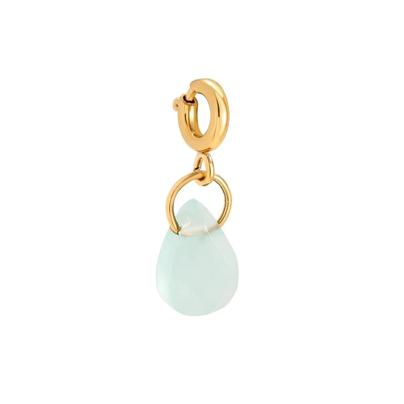 Tiny Charm Jade Drop | Mint Blau Gold
