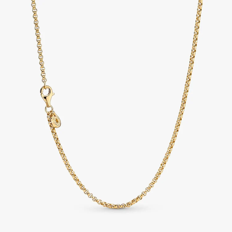Gold Rolo Chain Necklace, 60cm