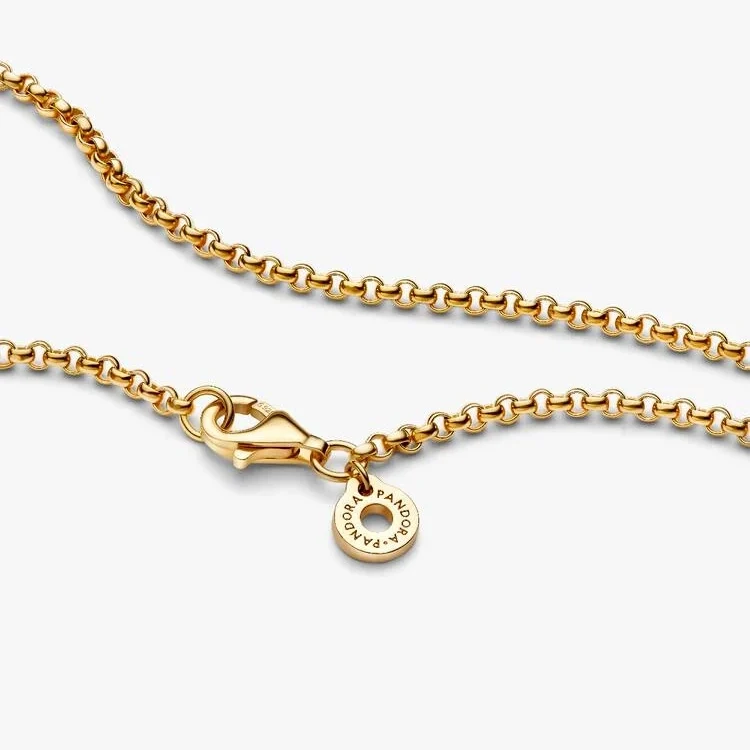 Gold Rolo Chain Necklace, 60cm