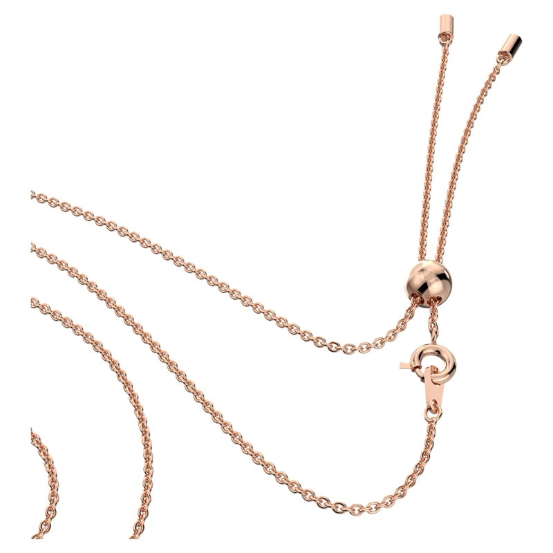 Generation Pendant Necklace with White Crystal in Rose Gold