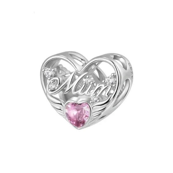 "Mum" Heart Charm | CZ