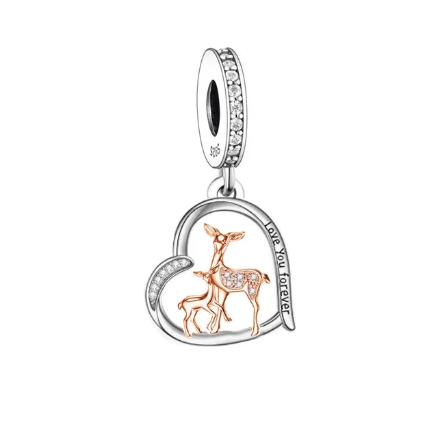 "Love You Forever Deer" Heart Dangle | RGP CZ