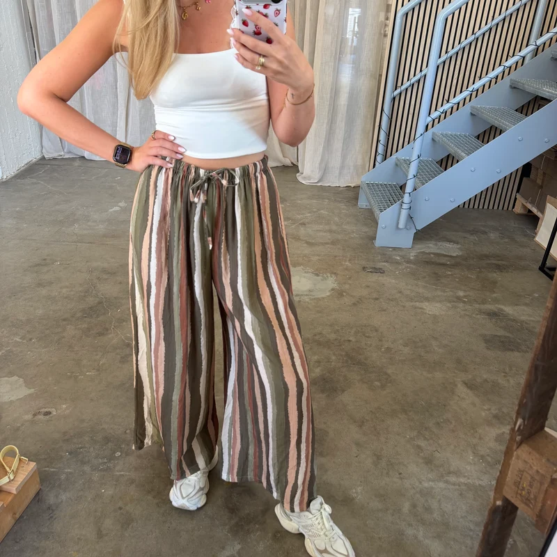 Amalfi Hose Stripes - Grün