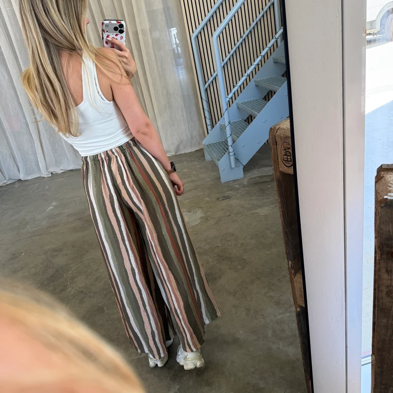 Amalfi Hose Stripes - Grün
