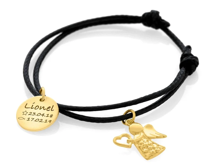 NAMENSARMBAND VERGOLDET ENGEL SCHMUCK ARMBAND VERSTELLBAR