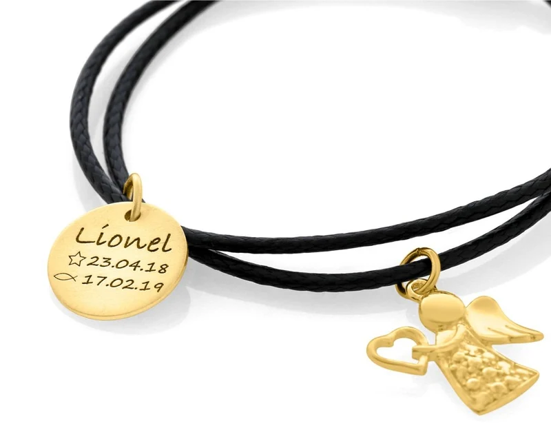 NAMENSARMBAND VERGOLDET ENGEL SCHMUCK ARMBAND VERSTELLBAR